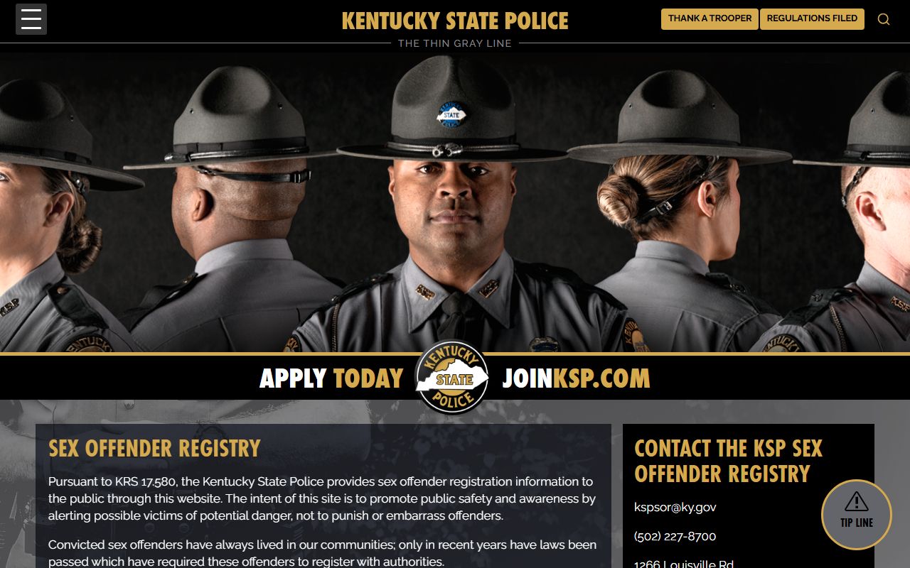 Lawrence County arrest records and court charges Kentucky State Police sex offender registry