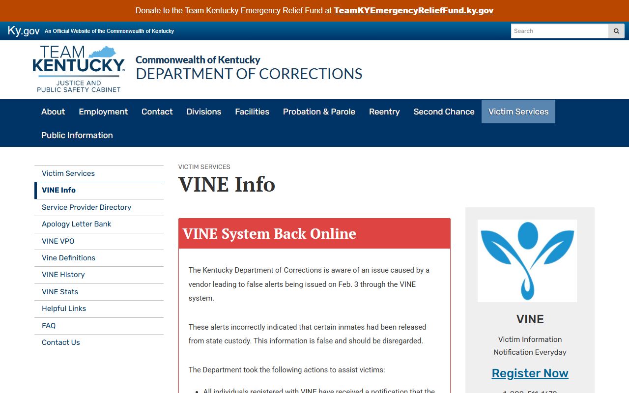 Lawrence County arrest records and court charges Kentucky VINE information