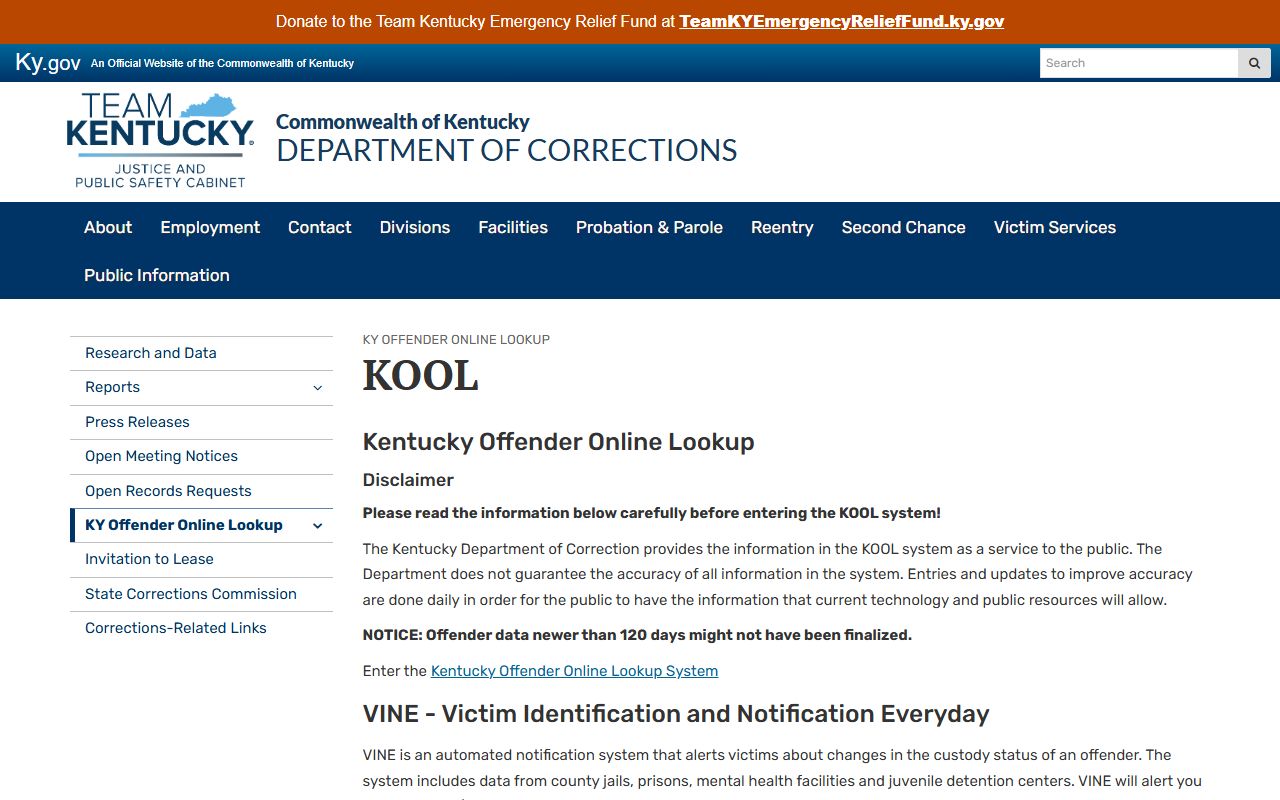 Lawrence County arrest records and court charges Kentucky KOOL offender lookup information