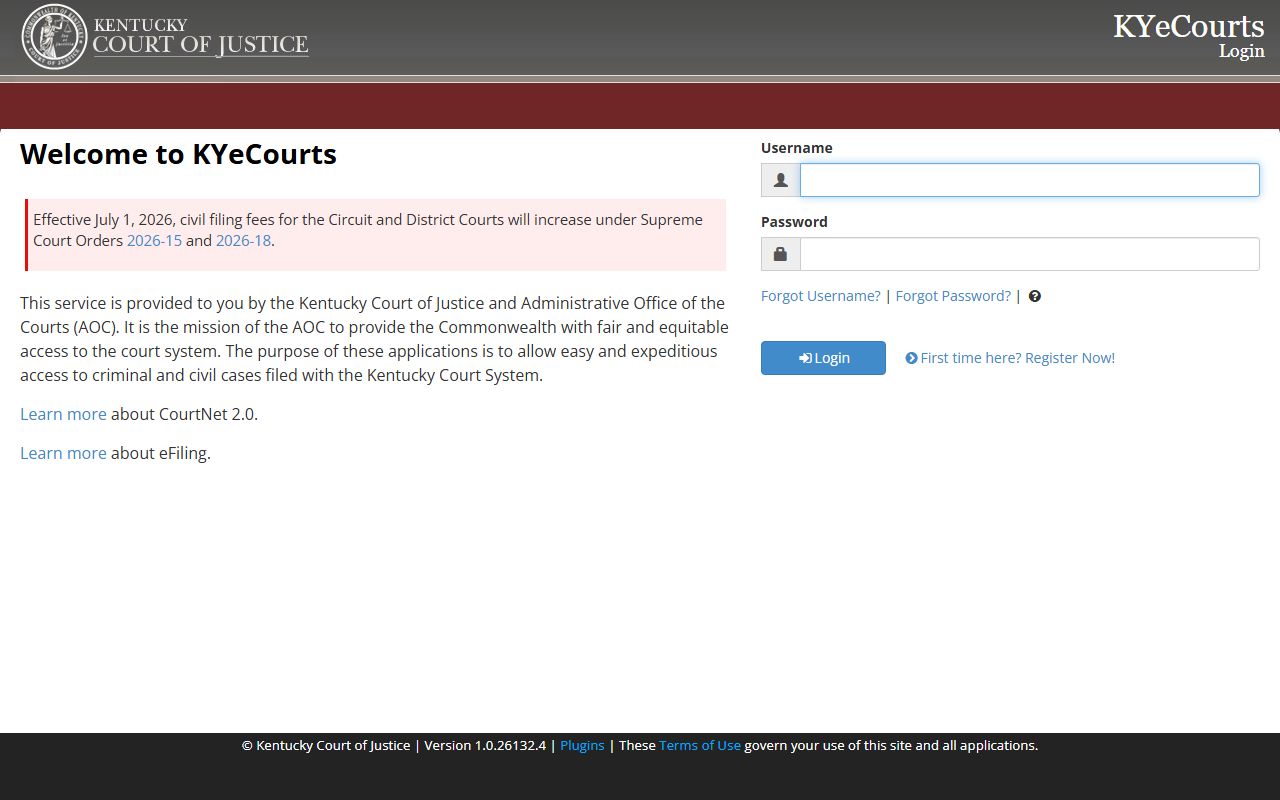 Lawrence County court records CourtNet case search entry